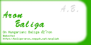 aron baliga business card